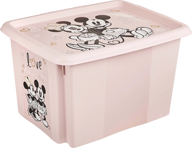Keeeper box portaoggetti in plastica con coperchio 30 l Minnie