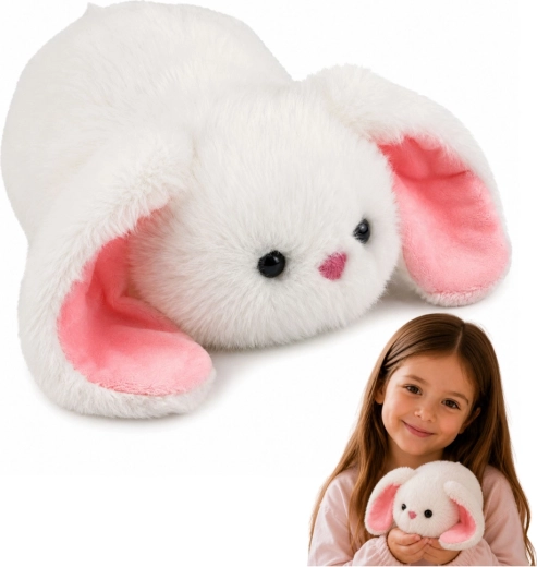 Coniglietto di peluche bianco con orecchie lunghe 16 cm - 1 pezzo