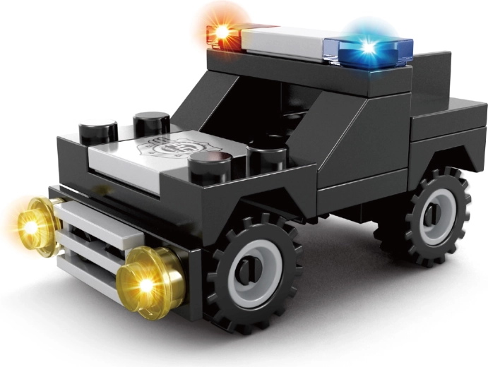 Set di costruzioni compatibile BLOXO auto della polizia, 31 pezzi
