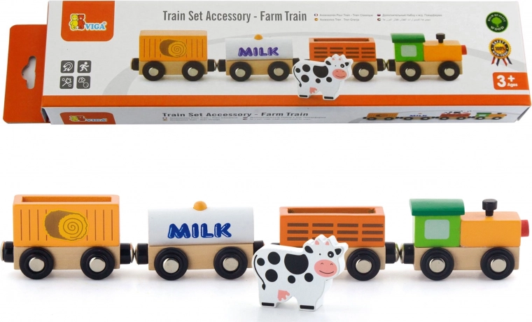 Viga trenino agricolo in legno – accessorio per ferrovia giocattolo