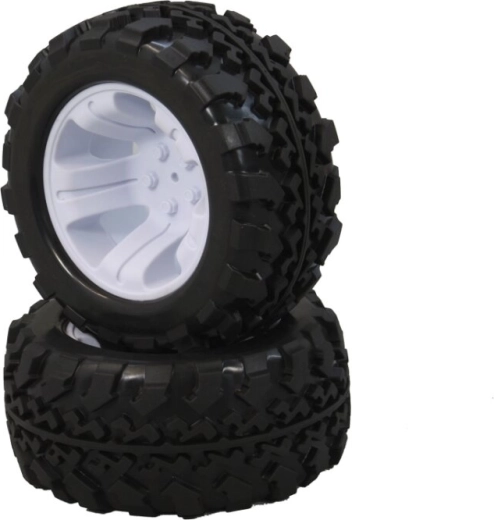 Ruote con pneumatici Tiger BL 1:10, bianche