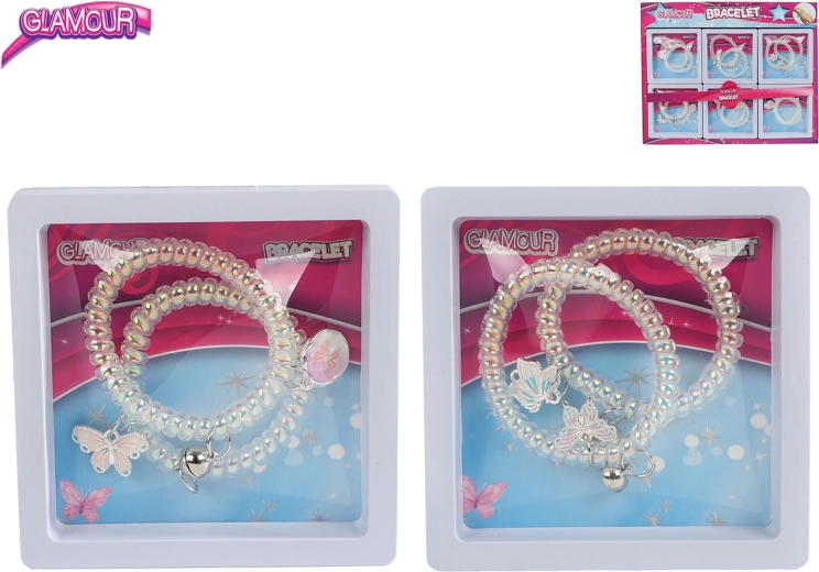 Braccialetti Glamour con ciondoli 2 pz 6,5 cm