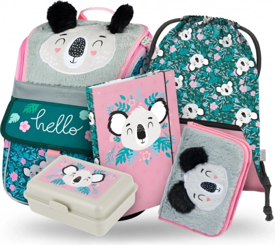 Set di materiale scolastico Zippy Baby Koala: zaino, astuccio, sacca, cartelle e scatola