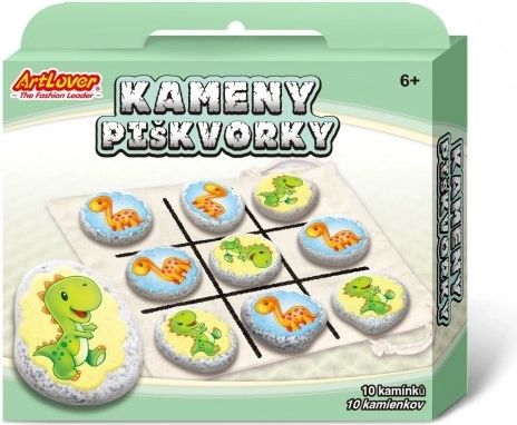 Tris con dinosauri – kit creativo con pietre naturali e adesivi