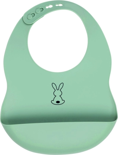 Bavaglino in silicone Nattou con chiusura regolabile verde senza BPA