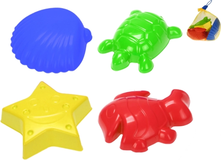 Stampini di plastica per sabbia 4 pz in rete (10m+)