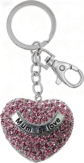 Portachiavi cuore argento PINK
