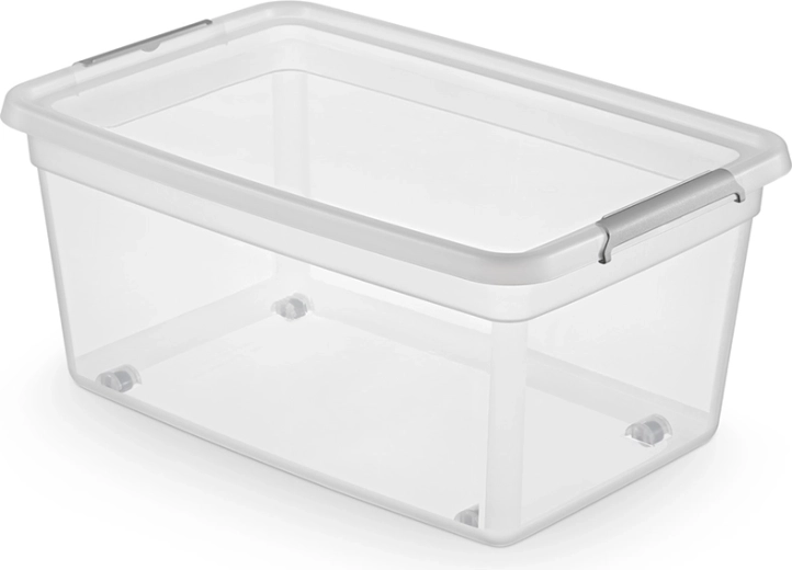 Basestore box contenitore su ruote con coperchio e clip 40 l
