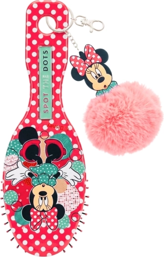 Pettine con portachiavi pompon Minnie Mouse - 1 pezzo