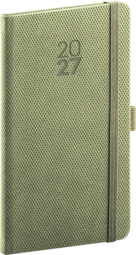 Agenda tascabile Notique Diamante 2027 oliva 9 × 15,5 cm