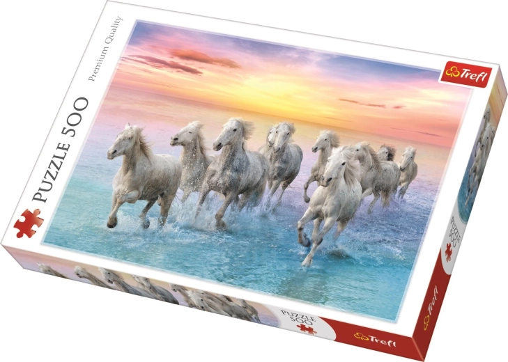 Puzzle 500 pezzi Cavalli bianchi al galoppo Trefl