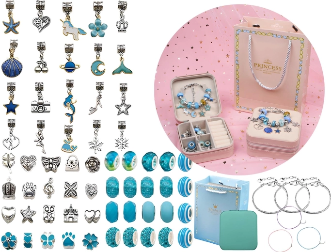 Set per realizzare gioielli in tonalità di blu con custodia