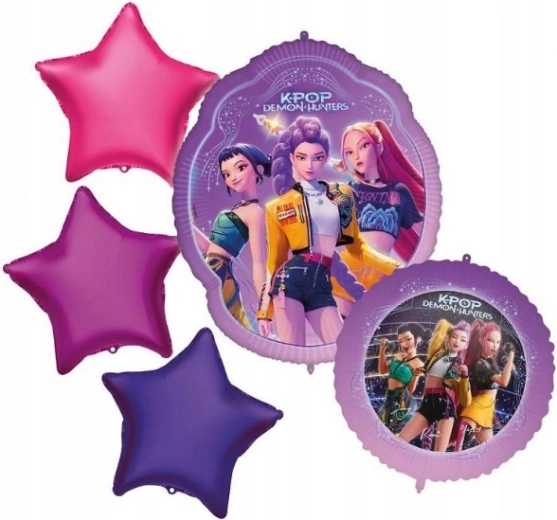Palloncini in foil K-POP Demon Hunters, set da 5 pz