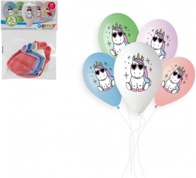 Palloncini gonfiabili Unicorno 33 cm, 5 pz