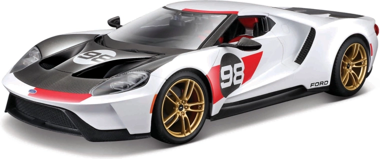 Maisto Ford GT Heritage 2021 modello di auto bianco 1:18