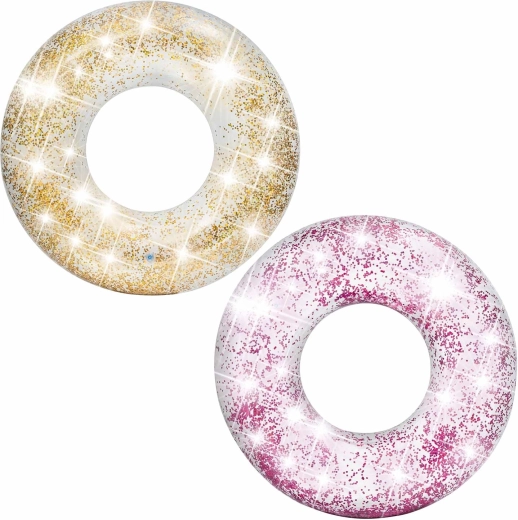 Ciambella gonfiabile da nuoto con glitter INtex 107 cm – rosa