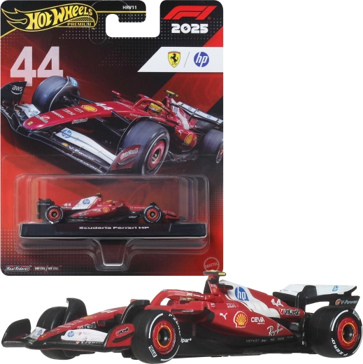 Hot Wheels Premium Formula 1 2025 Scuderia Ferrari HP #44 Lewis Hamilton – modellino auto 1:64 - 1 pezzo
