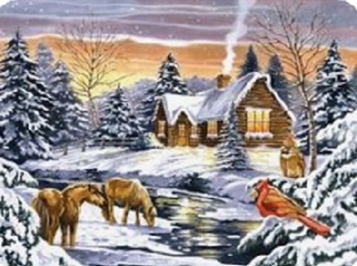 Norimpex pittura con diamanti Casa vicino al ruscello 30 × 40 cm