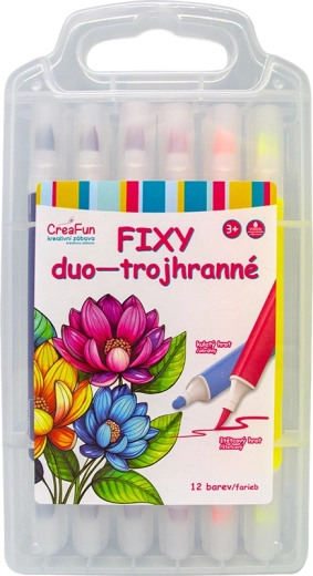 CreaFun pennarelli Duo triangolari, set 12 colori