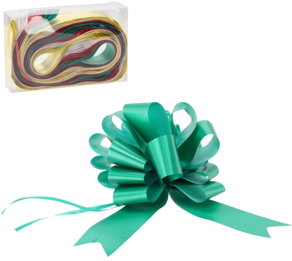 Set di 20 fiocchi regalo a tirante – rosso, oro, verde, argento