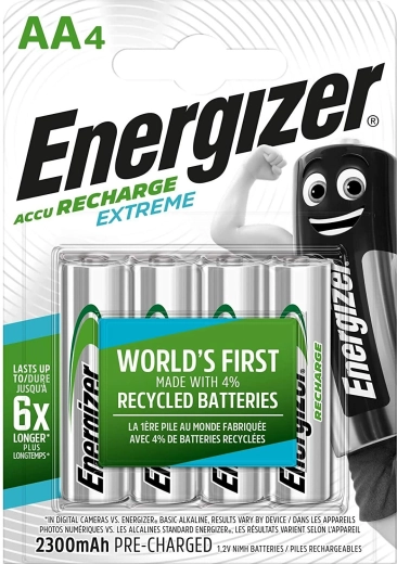 Batterie ricaricabili Energizer Extreme AA 2300 mAh - 4 pezzi