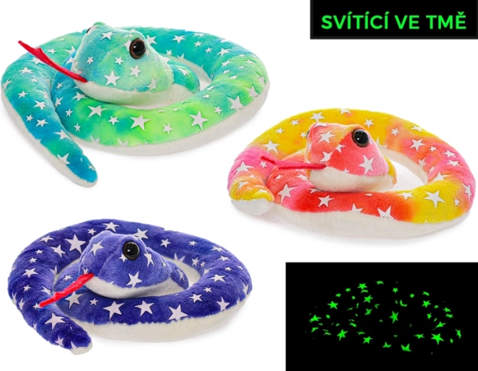 Serpente di peluche luminoso al buio 15 cm