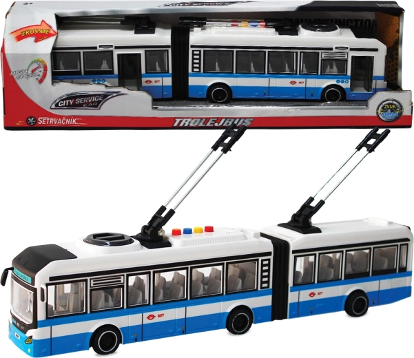 Filobus snodato 1:16 blu con suoni a retrocarica