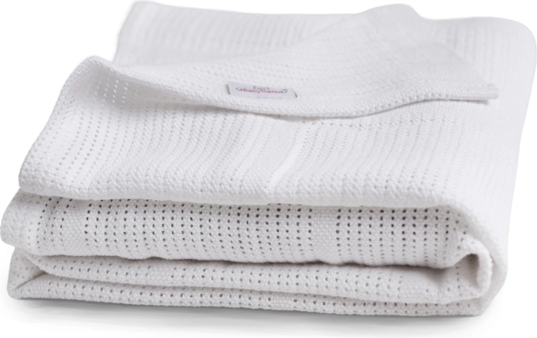 BabyMatex coperta in cotone lavorato a maglia Sisi bianca 75 × 100 cm