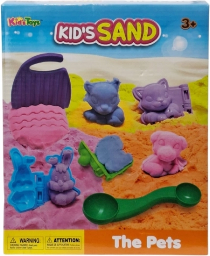 Set di sabbia cinetica colorata con stampini a forma di animali