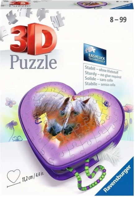 Ravensburger puzzle 3D cuore Cavalli – portagioie 54 pezzi