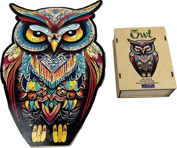 Puzzle sagomato in legno Gufo