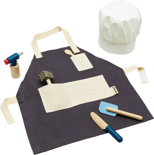PlanToys set da cucina per bambini con grembiule e cappello da chef