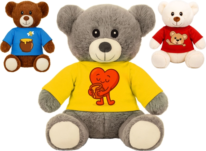 Orsetto di peluche seduto con maglietta 26,5 cm