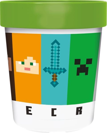 Bicchiere di plastica Minecraft 260 ml con fondo antiscivolo