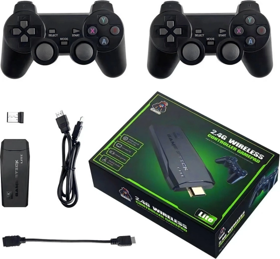 Console TV da gioco Renew force (gamestick) 4K con 2 controller wireless e scheda SD da 64GB