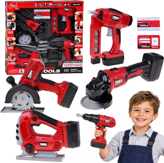 Set di utensili elettrici per bambini 6 in 1 con luci e suoni