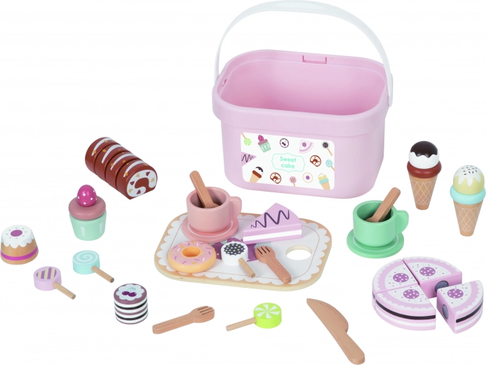 set di dolci in legno sweet cake in box