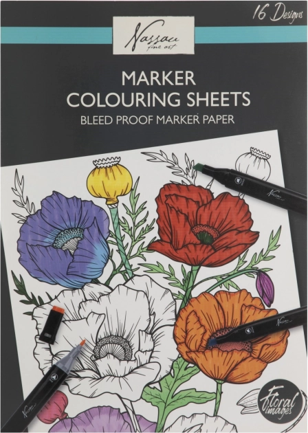 Album da colorare con motivi floreali 25x35 cm