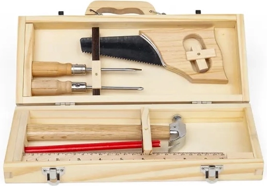 bigjigs toys valigetta in legno con attrezzi