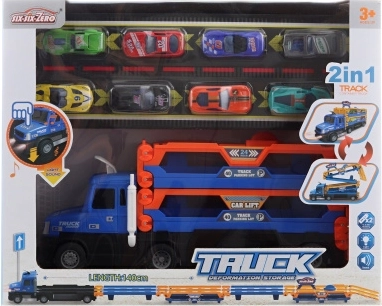 Camion a batterie con pista e automobiline 2 in 1