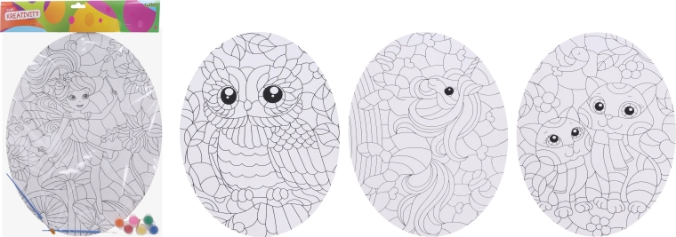 set creativo per dipingere su ovale 35 × 45 cm con colori e 2 pennelli