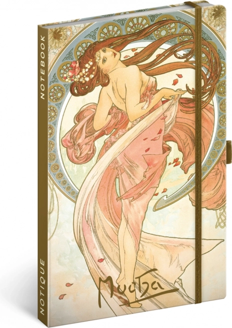 Notique notes Alfons Mucha – Danza, quaderno a righe 13 × 21 cm