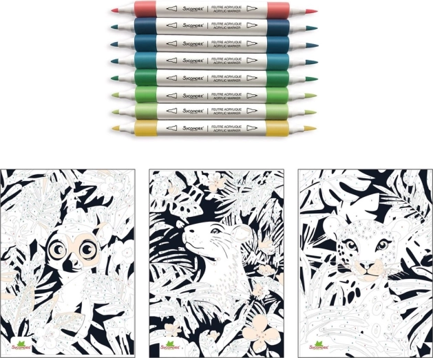 Artissimo colorare con pennarelli acrilici secondo i numeri – giungla