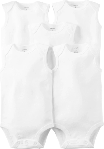CARTER'S body senza maniche in confezione da 5 pz, bianco neutro - 1 pezzo – NB/taglia 56