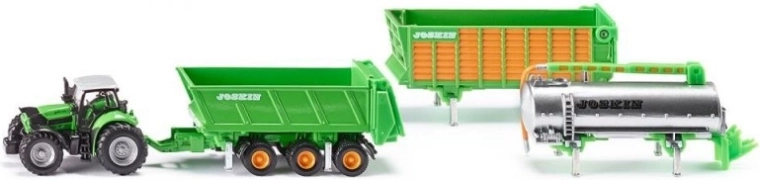Siku Farmer trattore Deutz con set di rimorchi Joskin