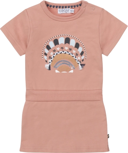 Dirkje vestito da bambina a maniche corte, rosa antico, taglia 98