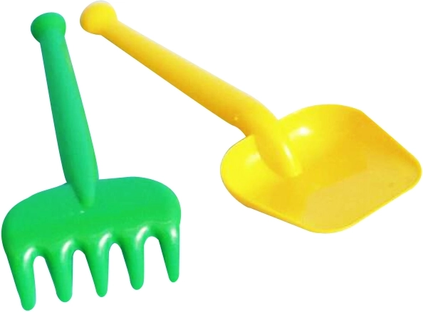 Set da giardino in plastica per bambini – paletta e rastrello piccoli