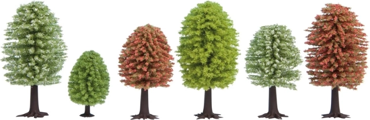 Alberi primaverili Noch – set da 10 pezzi (5–9 cm)