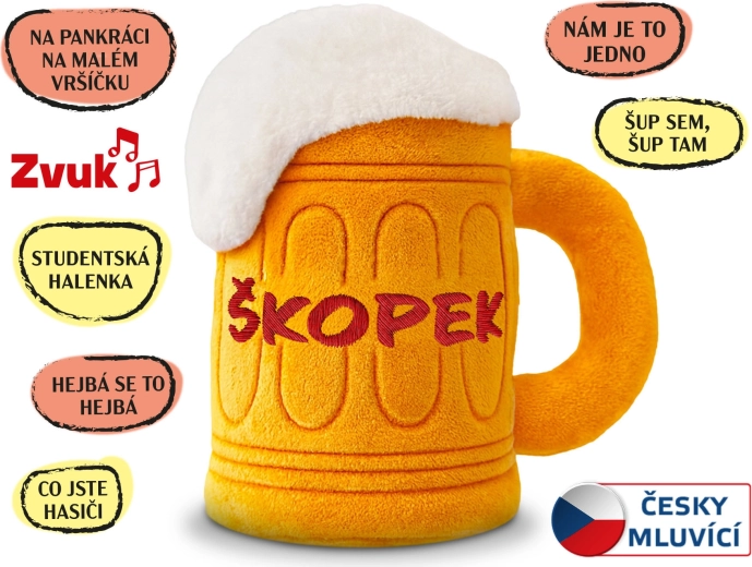 Pupazzo di peluche Škopek 20 cm con melodie