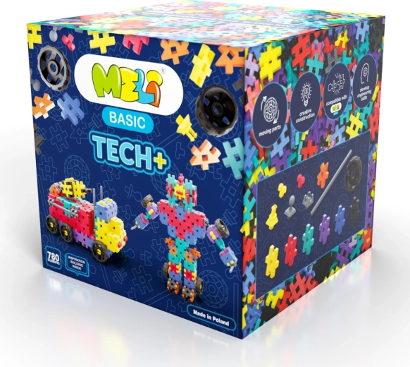 Costruzioni MELI Basic Tech+ 780 pezzi – waffle costruttivi con meccanismi mobili